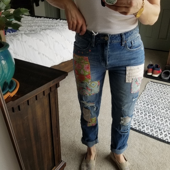 Patchwork distressed jeans - Picture 6 of 15
